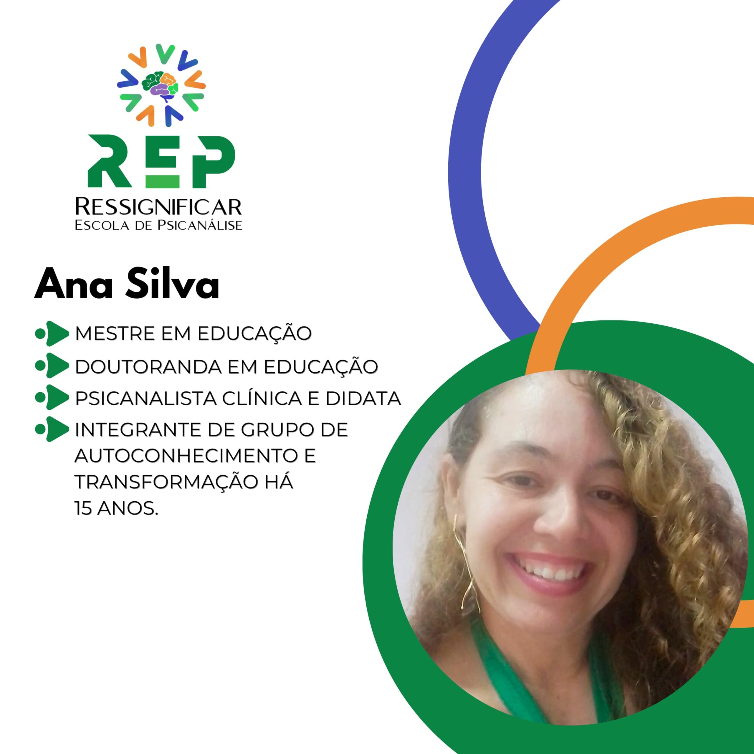 Ana Silva professora na Ressignificar Escola de Psicanálise.