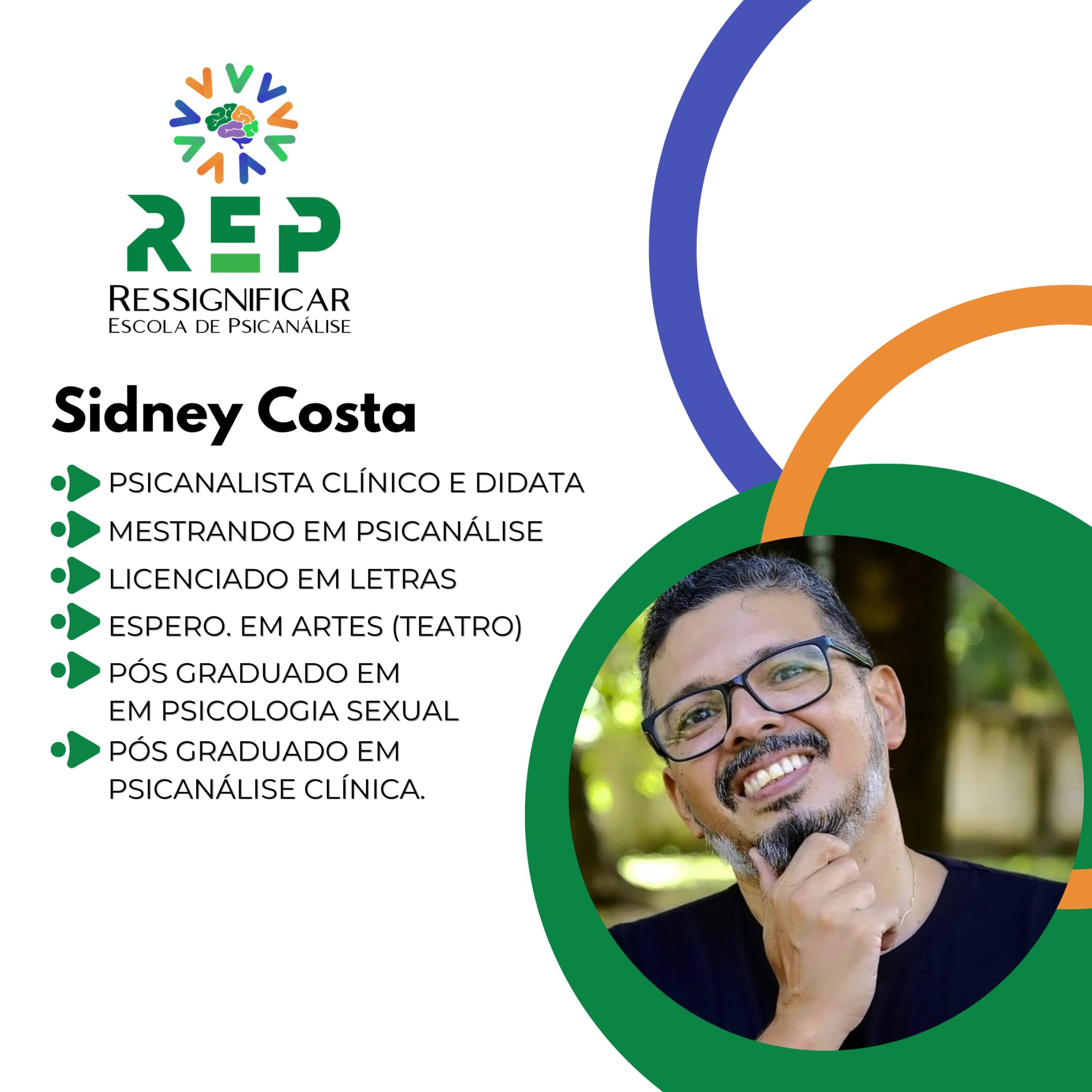 Sidney Costa, professor na Ressignificar Escola de Psicanálise.